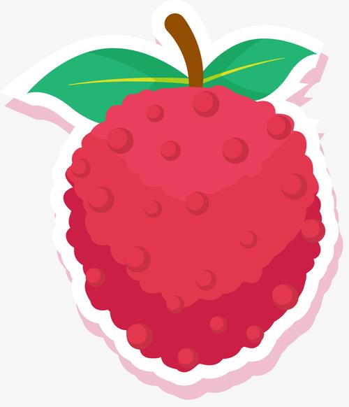 红色矢量新鲜卡通荔枝
