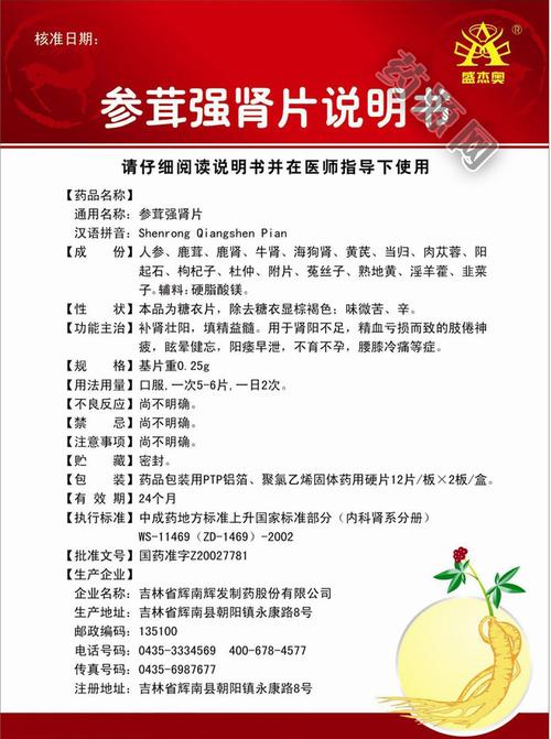 参茸强肾片说明书