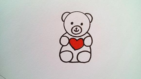 简笔画:可爱的马戏团小熊绘画