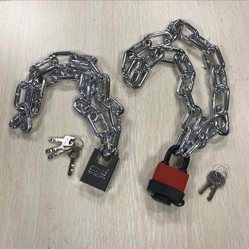 自行车电动摩托车通用抗液压链条锁防盗链子电瓶锁加长车门通开锁