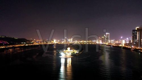 长沙航拍长沙夜景湖南橘子洲湘江_1920x1080_高清视频