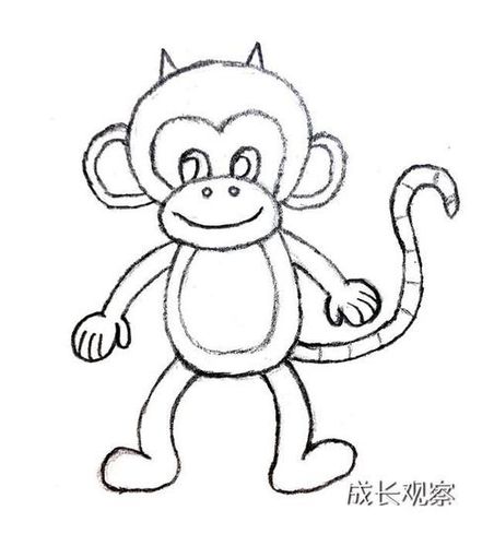 熊出没猴子吉吉简笔画