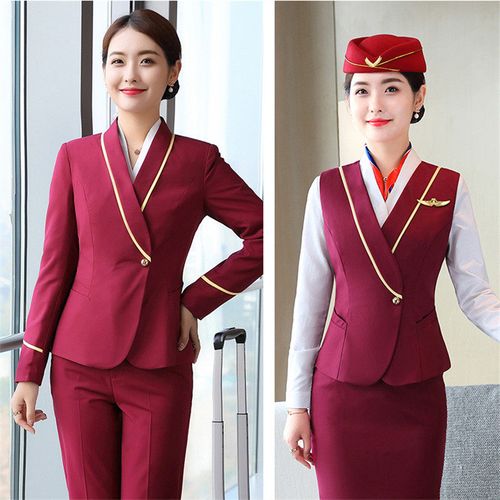 铁路空姐制服职业套装女高铁服装航空乘务员工作服艺考演出服学生