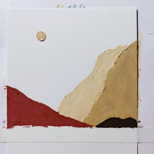 油画棒极简风景画|附线稿_油画_简笔画_减压_画画_画个简笔画_文化