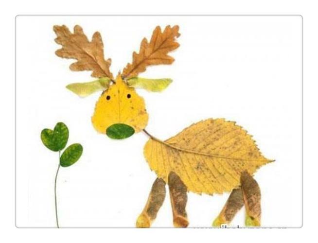 树叶装饰画鹿