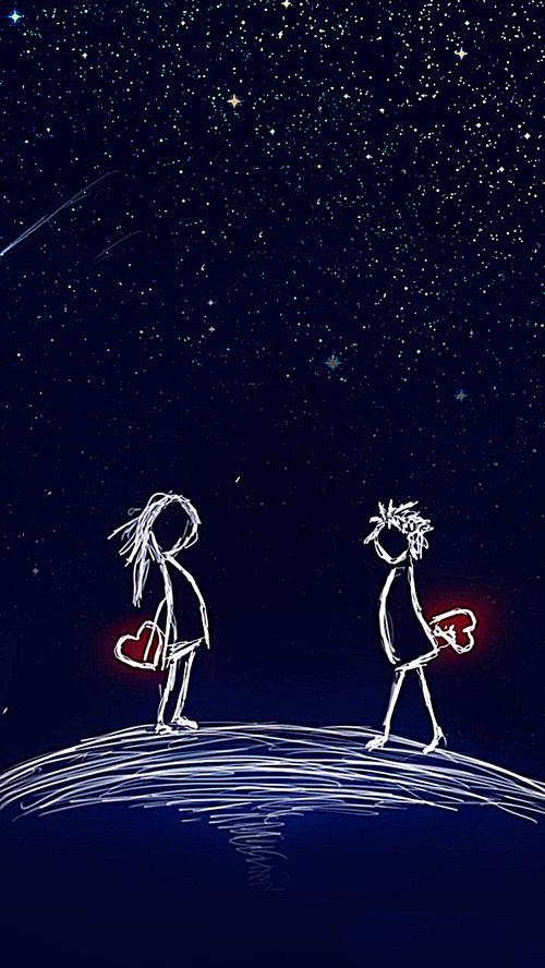 搜图123提供独家原创手绘卡通浪漫情侣背景模板下载,此素材图片已被