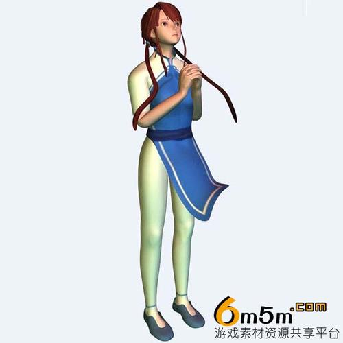 《仙剑奇侠传》女主角赵灵儿模型,人物角色,3d游戏模型,6m5m游戏素材