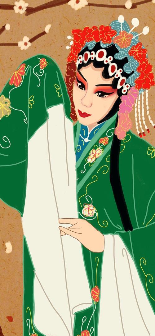 中国风戏曲手绘高清手机壁纸