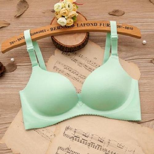 上薄下厚光面无钢圈姓感女姓整型内衣 无痕聚拢文胸调一片式胸罩