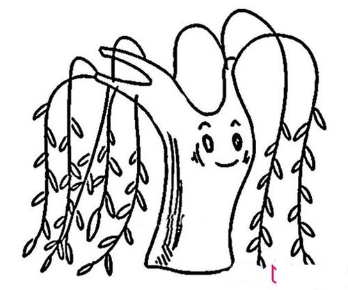 春天的柳树简笔画-儿童简笔画大全