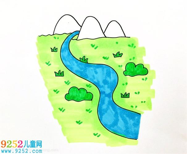 儿童怎么画长江? 河流简笔画,长江简笔画教程