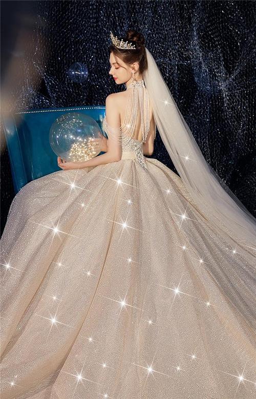 不了情孕妇婚纱新娘拖尾森系梦幻齐地显瘦遮孕肚粗手臂显瘦大码