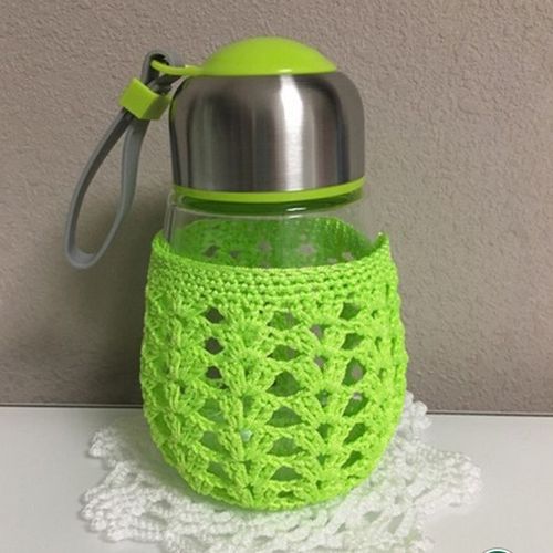 编织企鹅玻璃水杯杯套创意手工钩大肚杯子套