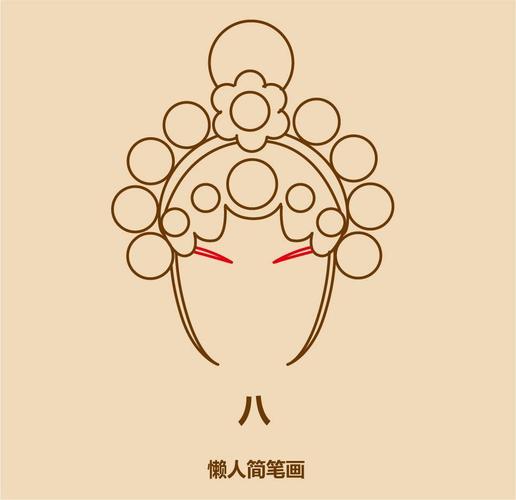 京剧脸谱黑白水笔画