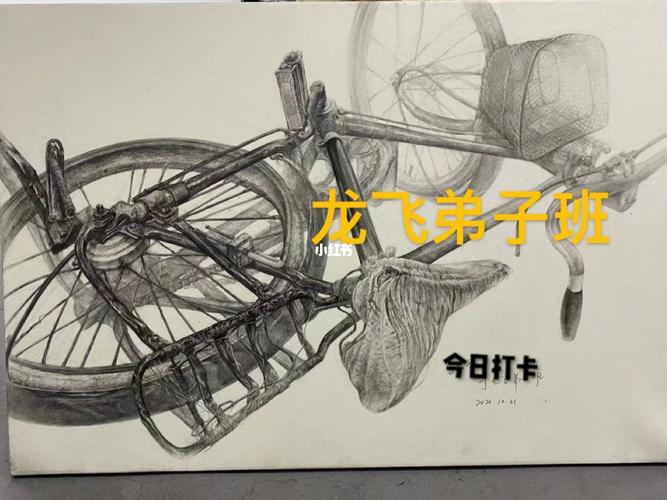 龙飞弟子#精微素描#自行车_自行车_素描_文化_绘画