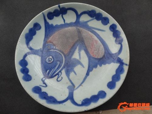 包老到代 民国青花鱼盘