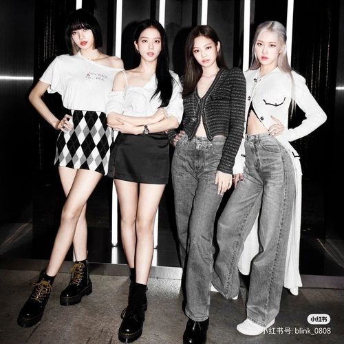 blackpink朴彩rose同款黑灰灰色阔腿牛仔裤长裤love