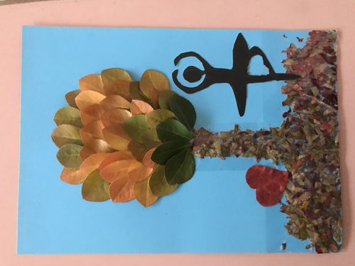 美丽的秋天——东和联校南和幼儿园树叶手工制作