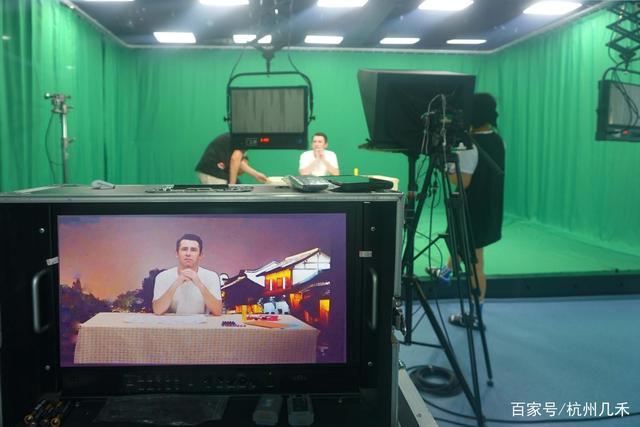 绿幕抠像拍摄现场