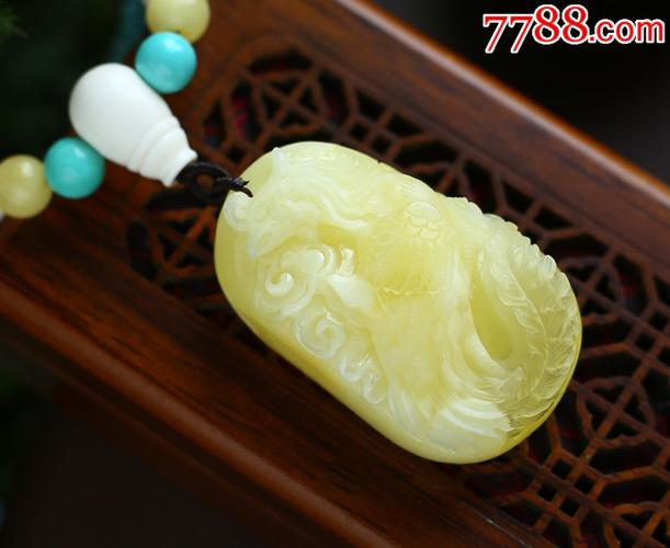 天然精品原矿蜜蜡白蜜白蜡凤舞九天,凤凰吊坠