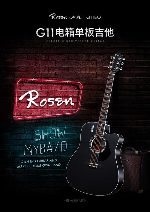 西洋弦乐器 吉他 伊薇 rosen卢森g11电箱吉他单板民谣木吉他初学者