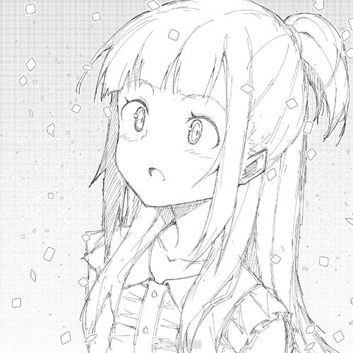 人物黑白动漫素材插画绘画线稿手绘女生男生长发短发转载二次元