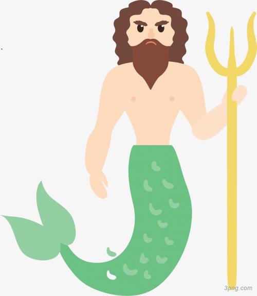 海神波塞冬矢量卡通风格