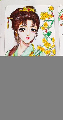 彩铅涂色红楼梦美女85林黛玉(含步骤)