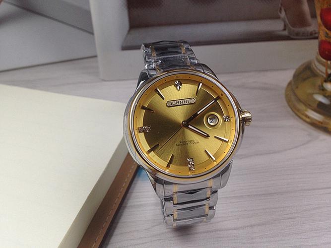 johnnie尊尼男士手表正品机械男表全自动gst9064gw日历国产腕表
