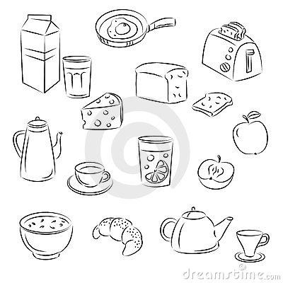 早餐儿童简笔画