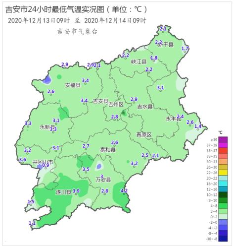 吉安寒潮来袭,新干,峡江雨夹雪,回暖要