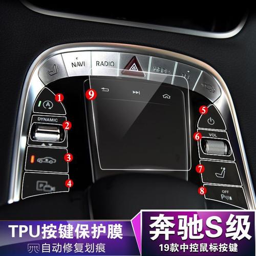 奔驰s350按钮图解大全,老款奔驰s350功能图解 19款奔驰s级 s320 s350 s450 s500 中控按键屏幕鼠标内饰保护贴膜
