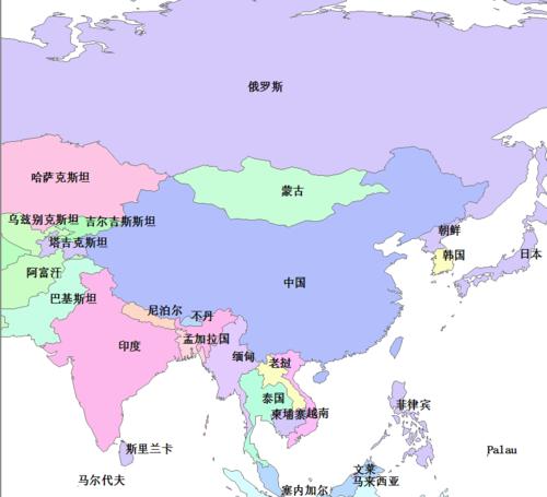 中国周边国家地图