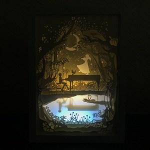 纸灯光影个性纸箱diy材料纯手工灯雕刻创意工具纸雕灯光影纸雕灯