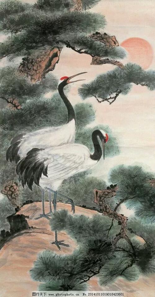 长寿仙鹤图,松鹤延年图.太珍贵了!