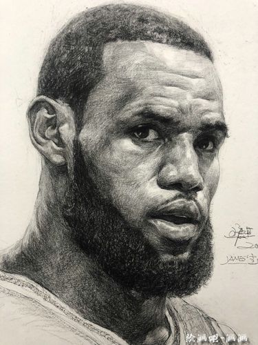 詹姆斯素描图片 詹姆斯头像手绘画法 步骤图片