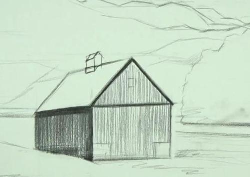 素描|零基础临摹的图文教程,画出心中的"山脉一屋",简单易学