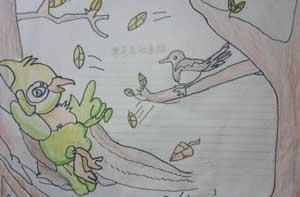 简笔画寒号鸟头罩