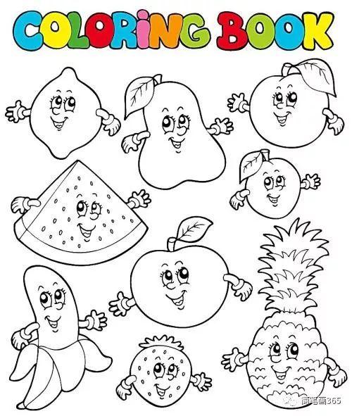 线条边框简笔画图片大全简笔画水果儿童简笔画大全