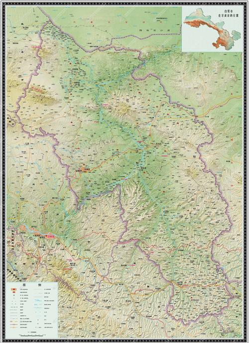 中国地图 甘肃 白银市 >> 白银市晕渲地图