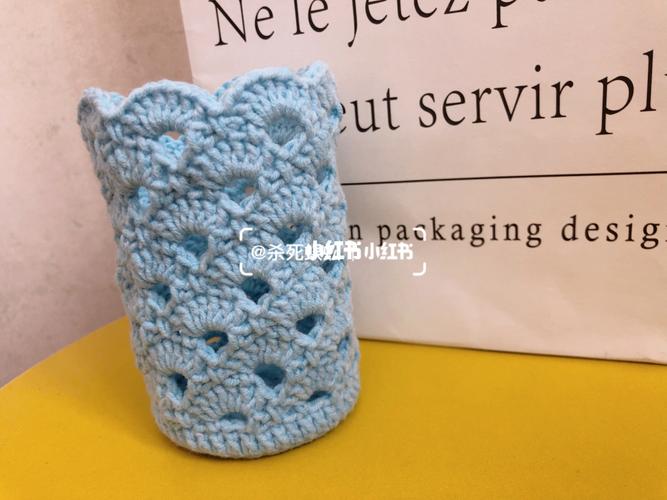 一日一钩7715水杯套_杯子_钩针编织_兴趣爱好_手工