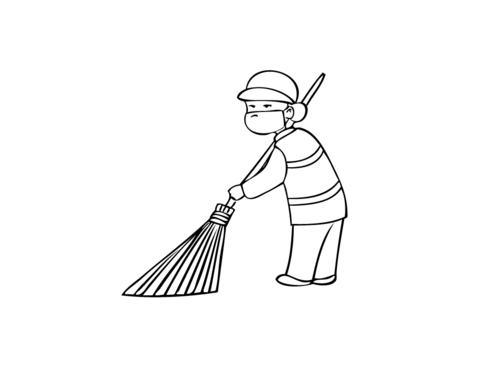 环卫工人怎么画