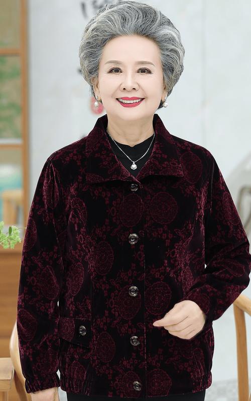 穿的中老年人秋装女装长袖60-70-80岁奶奶上衣妈妈夹克老太太春秋外套
