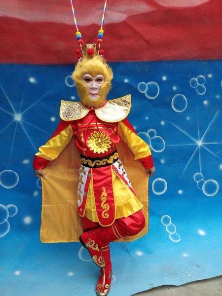 孙悟空衣服齐天大圣套装大人儿童西游记美猴王演出表演服齐鲁唛娇