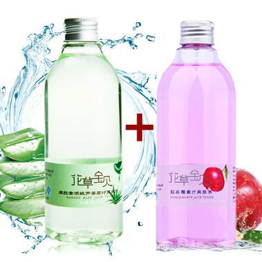 flowerbaby花草宝贝 顶级芦荟原汁爽肤水300ml 红石榴蜜汁爽肤水300ml