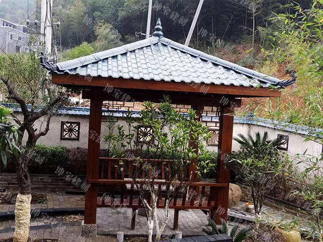 园林屋顶树脂瓦凉亭树脂瓦案例图