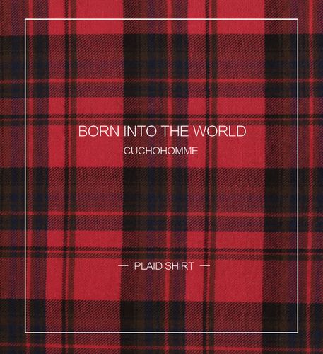 古潇男装红黑格子衬衫男潮牌chic长袖韩版春夏季薄款日系复古青年_7折