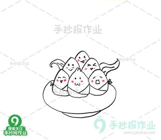 端午节粽子龙舟简笔画教程为你准备好啦