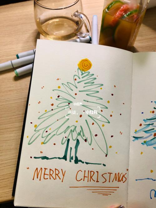 简笔画圣诞树 90马克笔3/100_马克笔_圣诞树_简笔画