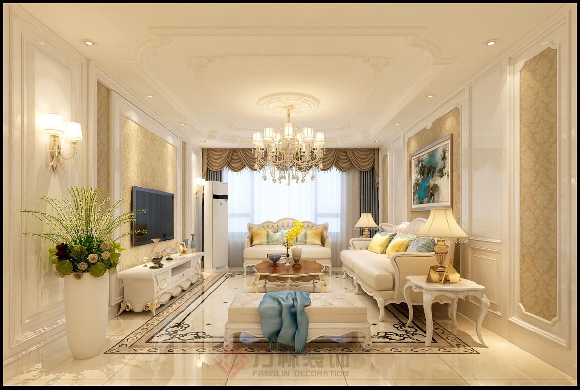 沈阳其仕郡95平米简欧风格装修效果图——方林装饰